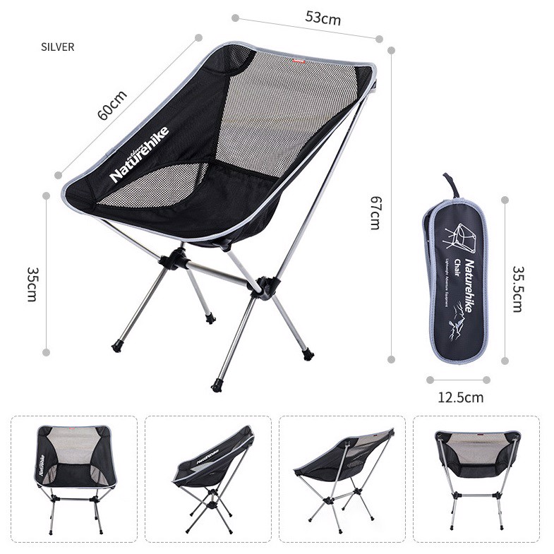 Ghế xếp có tựa lưng Naturehike Portable Folding Moon Chair NH15Y012-L - 9517