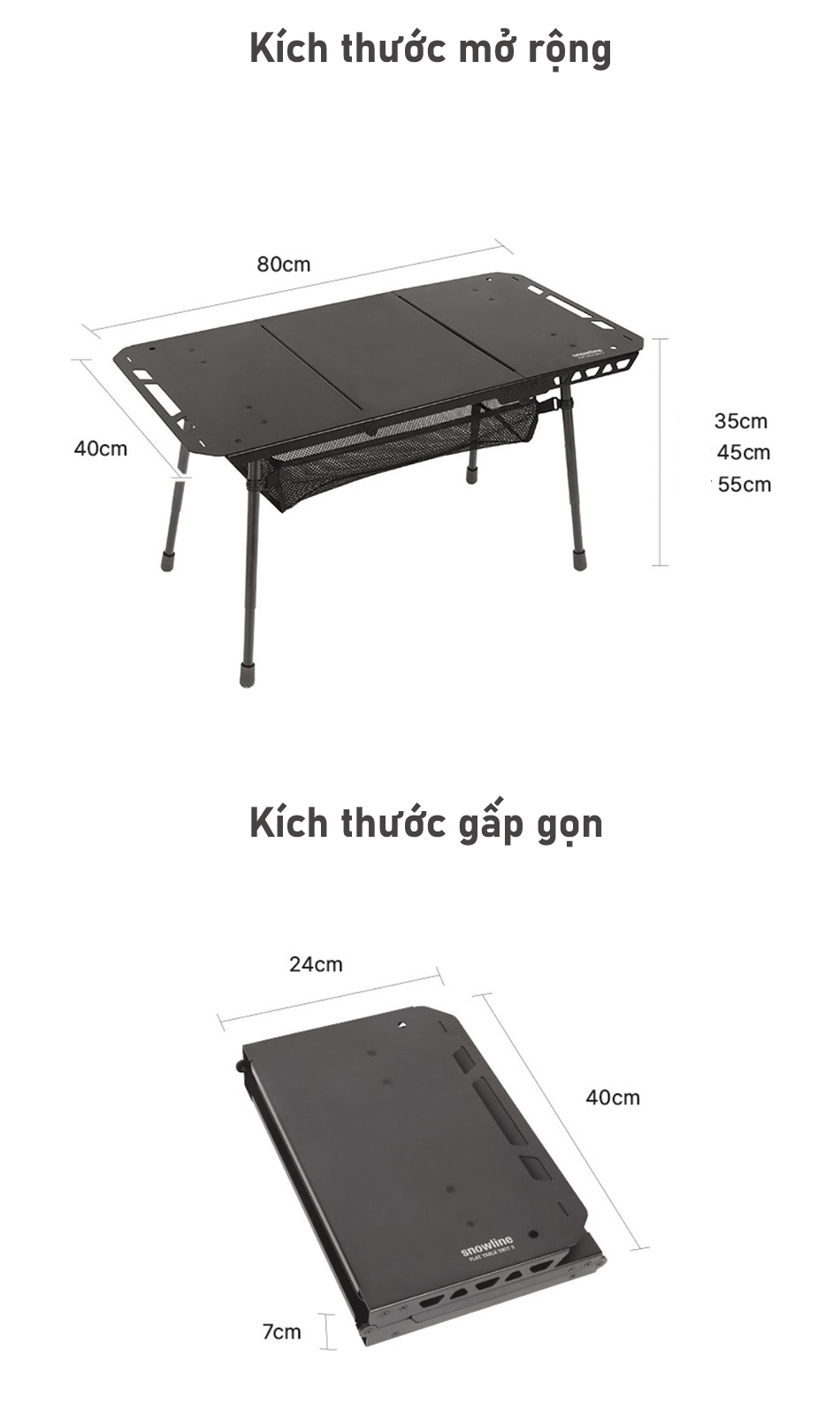 Bàn gấp đa năng Snowline Flat Table Unit 3 SNI5UTA003