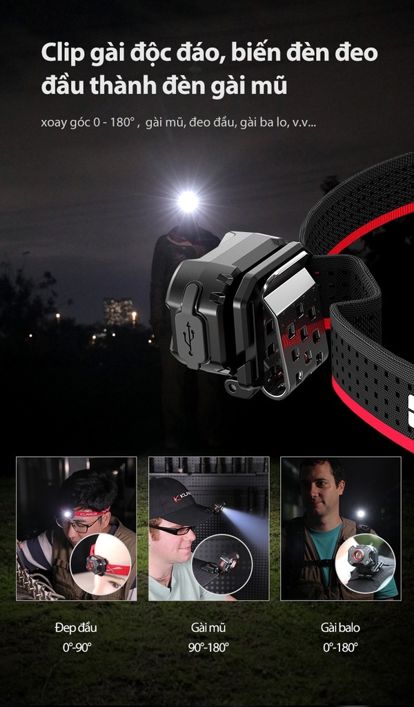 Đèn pin đeo đầu siêu nhẹ Klarus Lightweight Flashlight HM3