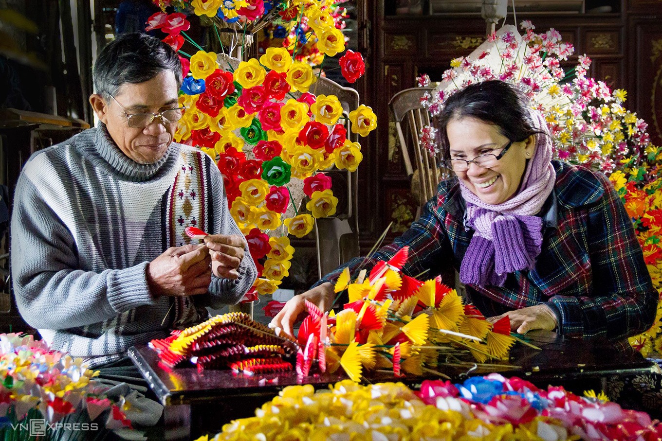 Khám phá cái tết đầy sắc màu ở làng hoa giấy Thanh Tiên2