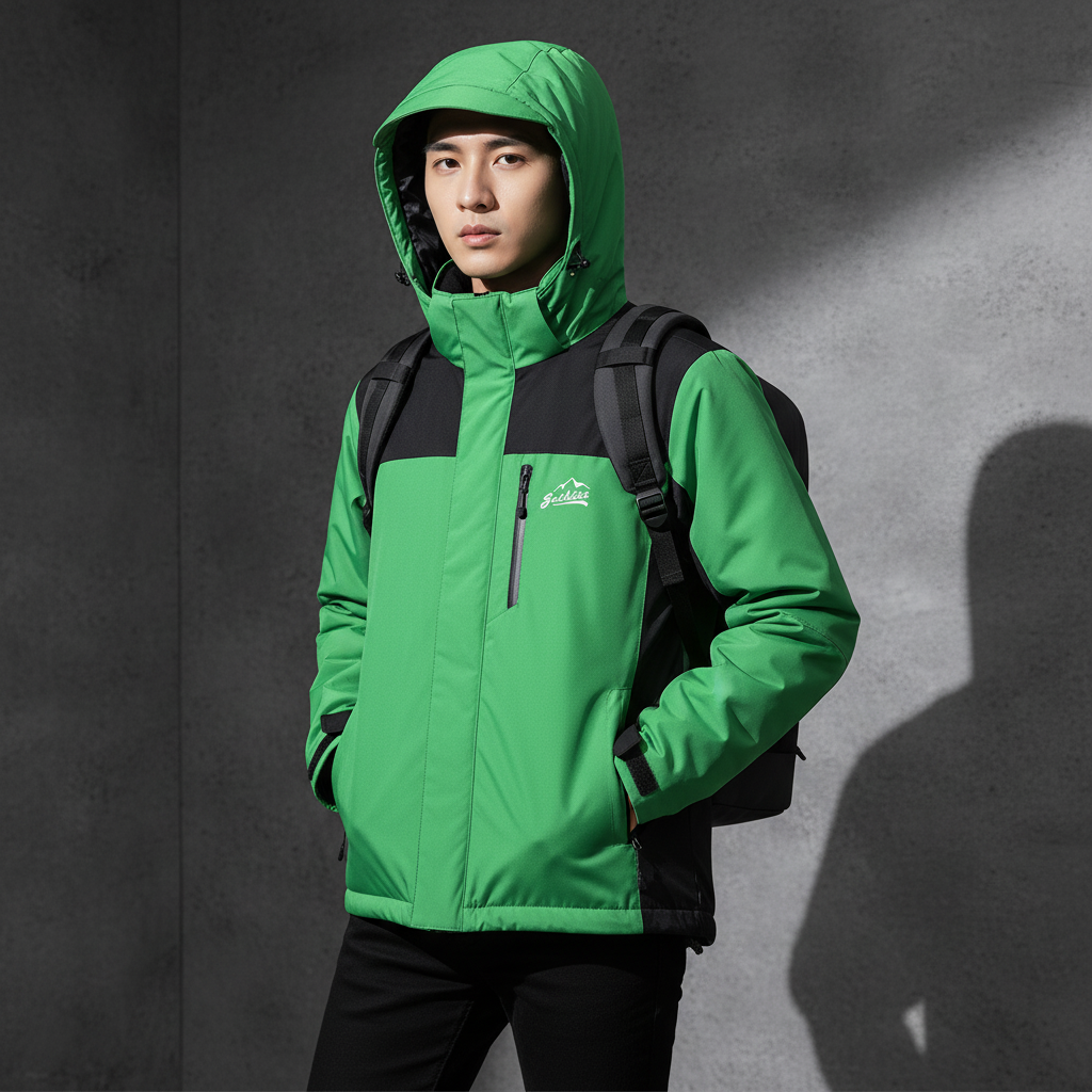 Áo khoác gió nam 2 lớp Gothiar Windproof Jacket Xanh lá neon