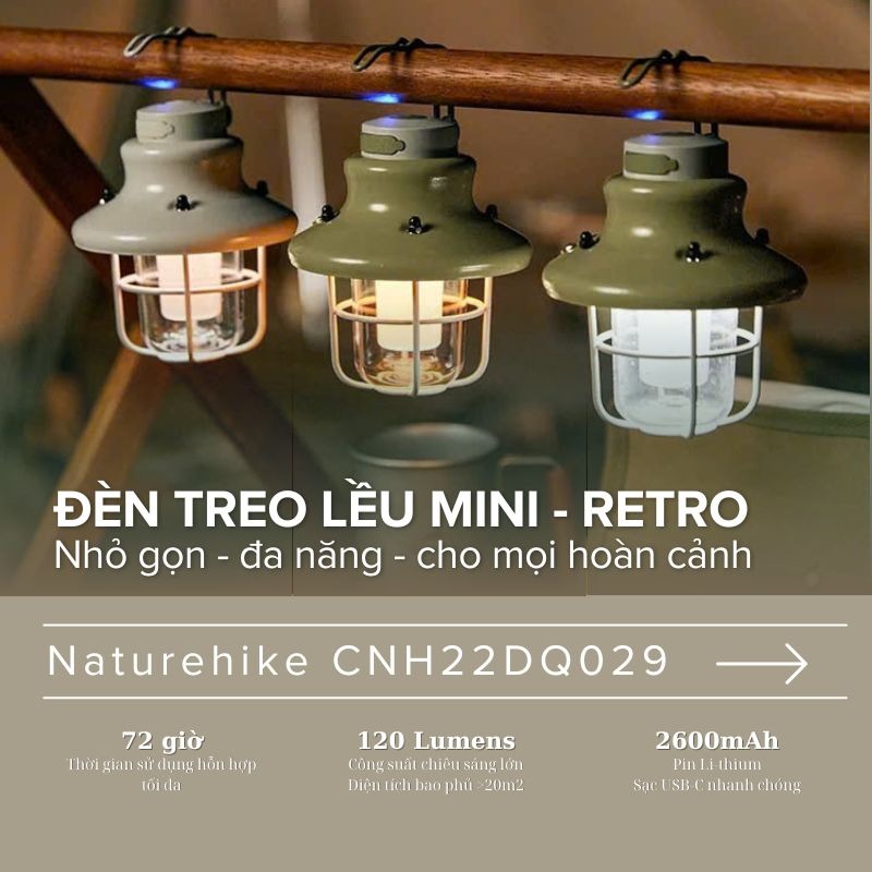Đèn cắm trại NatureHike Mini Camping Lantern CNH22DQ029