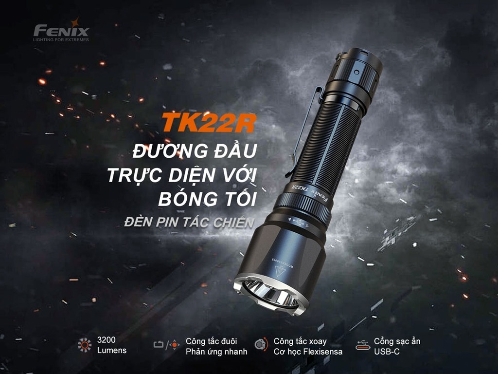 Đèn pin chiến thuật cầm tay Fenix Tactical Flashlight TK22R