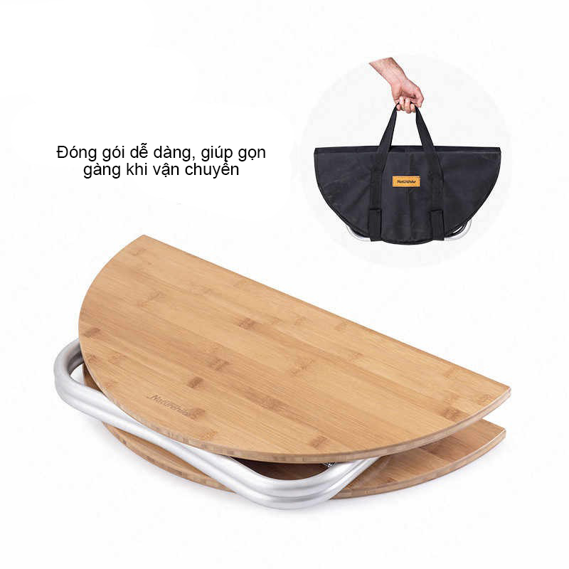 Bàn dã ngoại gấp gọn Naturehike Folding Bamboo Camping Table NH19JJ003