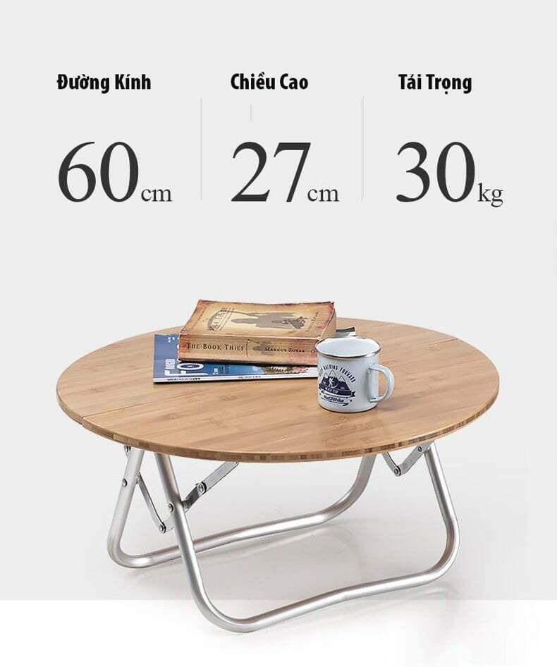 Bàn dã ngoại gấp gọn Naturehike Folding Bamboo Camping Table NH19JJ003