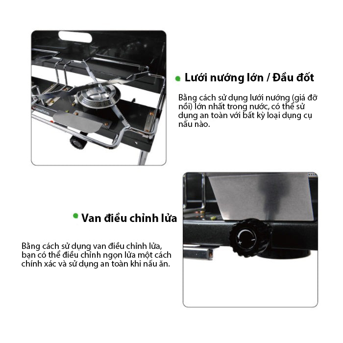 Bếp gas đôi cắm trại Snowline Slim Two Burner SN45UGG007
