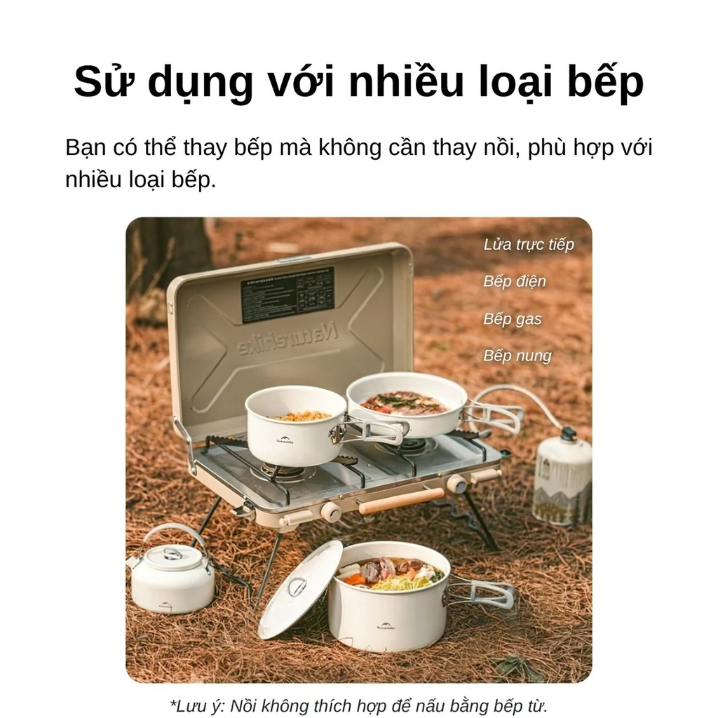 Bộ nồi dã ngoại tráng men Naturehike Enamel Camping Cookware Set CNK2450CF013