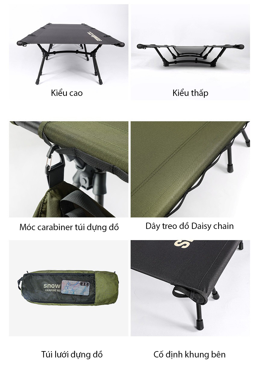 Giường cắm trại Snowline Camping Cot 2Way SNH5UBD001