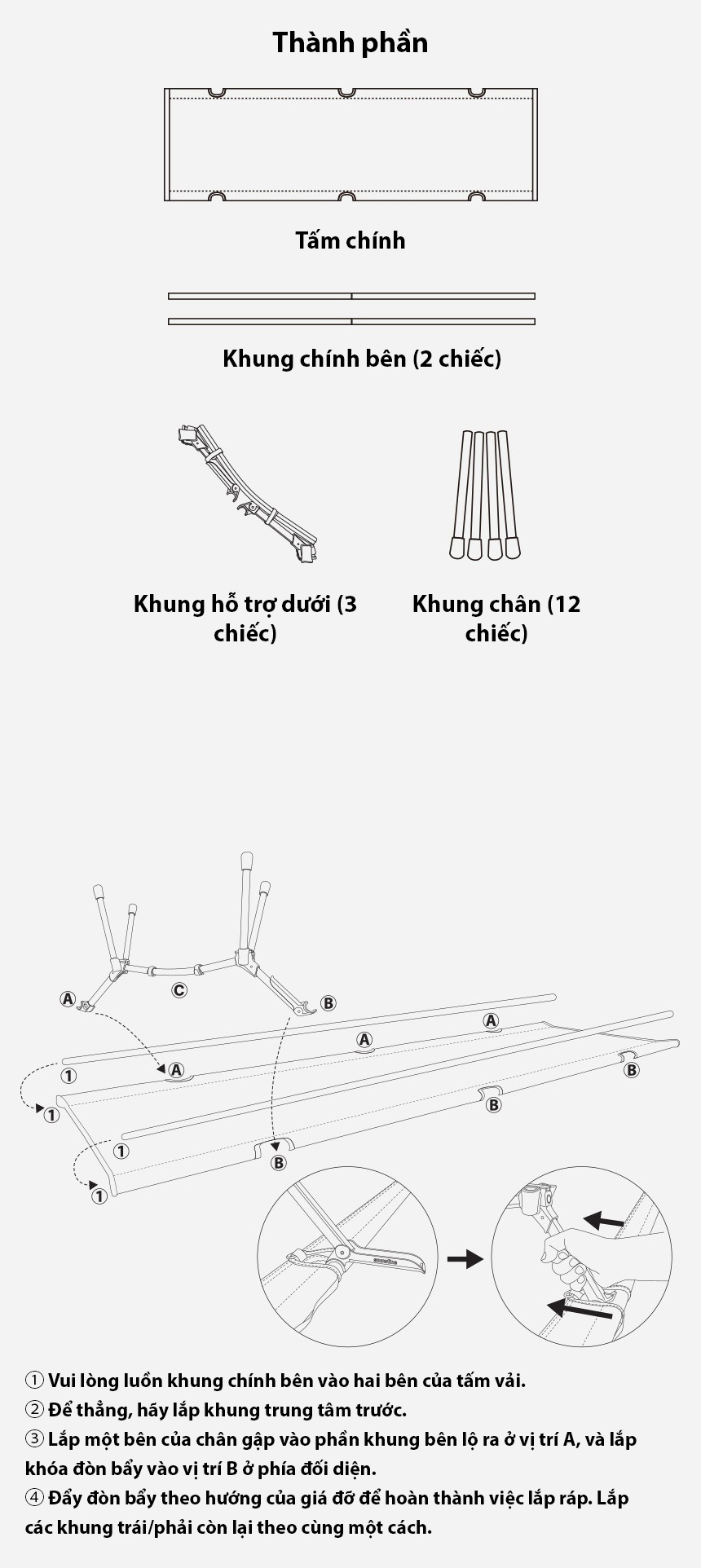 Giường cắm trại Snowline Camping Cot 2Way SNH5UBD001