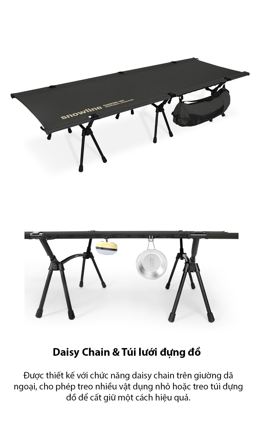 Giường cắm trại Snowline Camping Cot 2Way SNH5UBD001