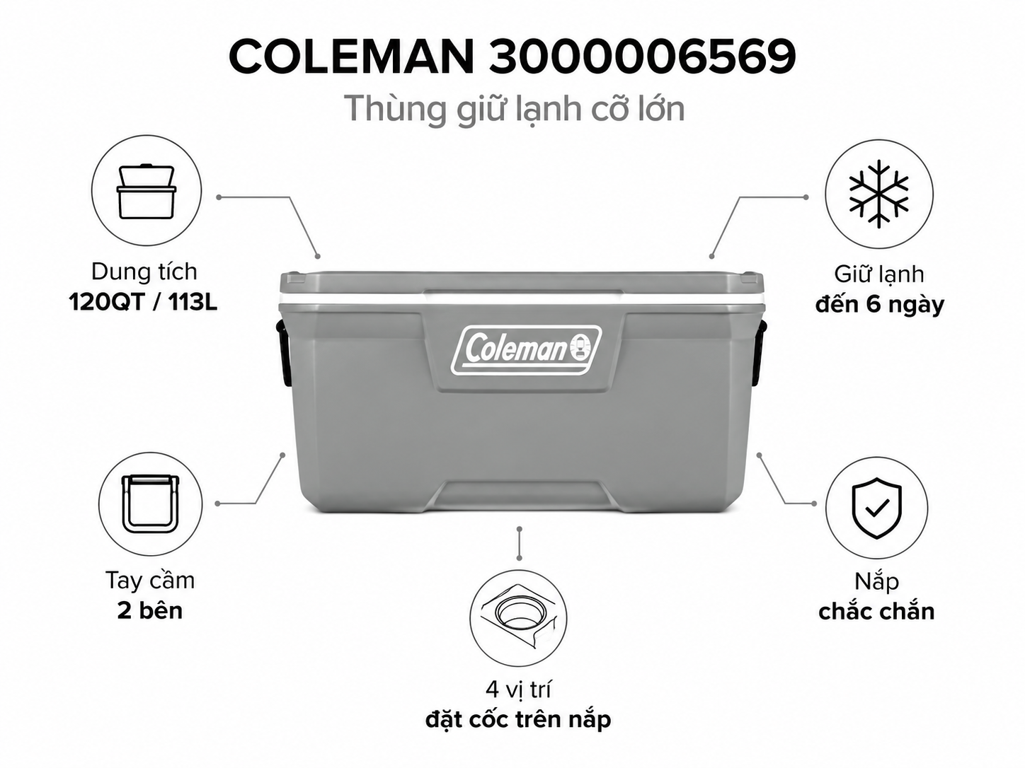 Thùng giữ lạnh Coleman 3000006569 113L