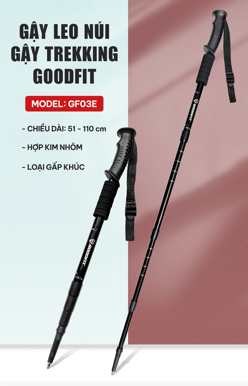 Gậy leo núi Goodfit GF03E