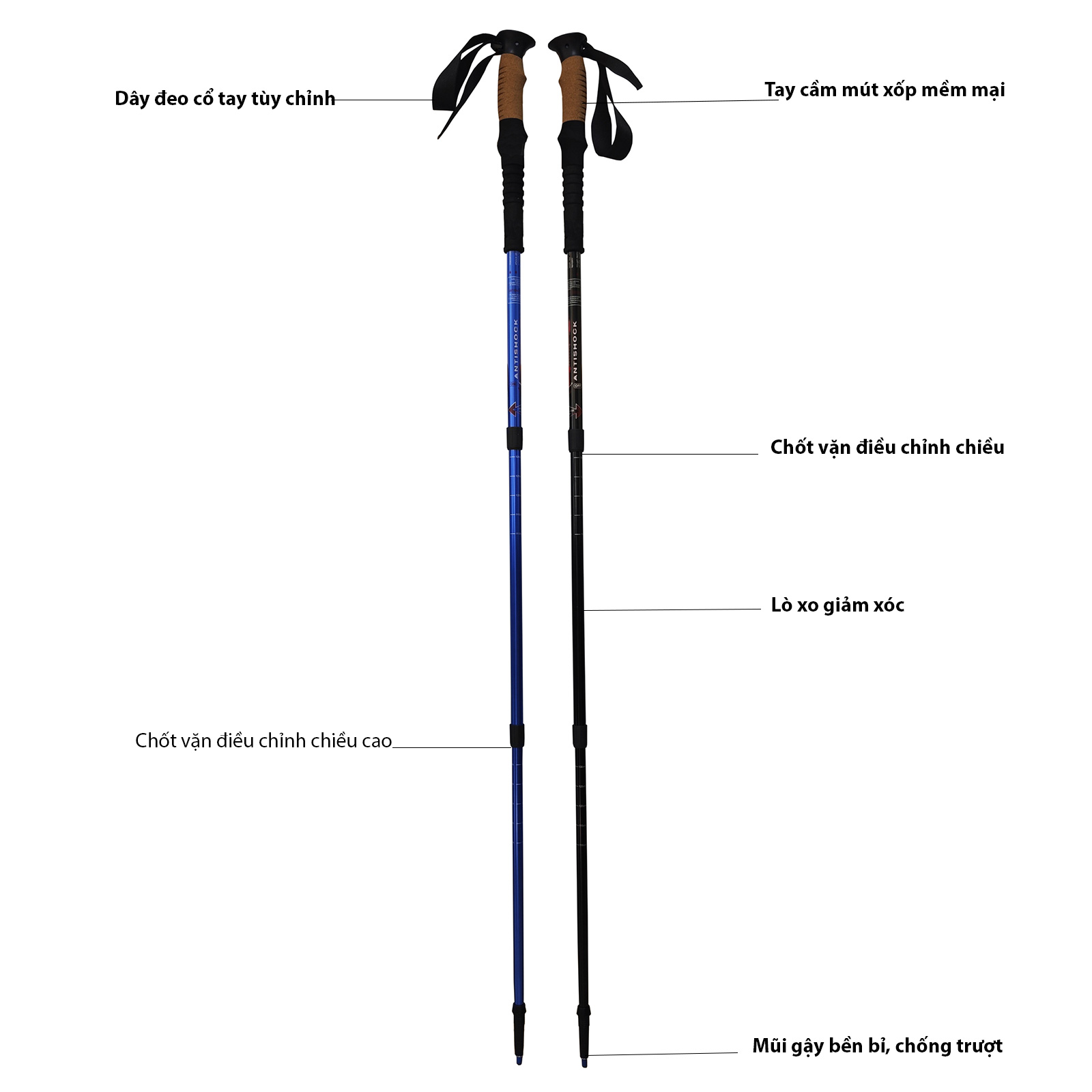Gậy leo núi chống sốc Anti Sock Treking Pole