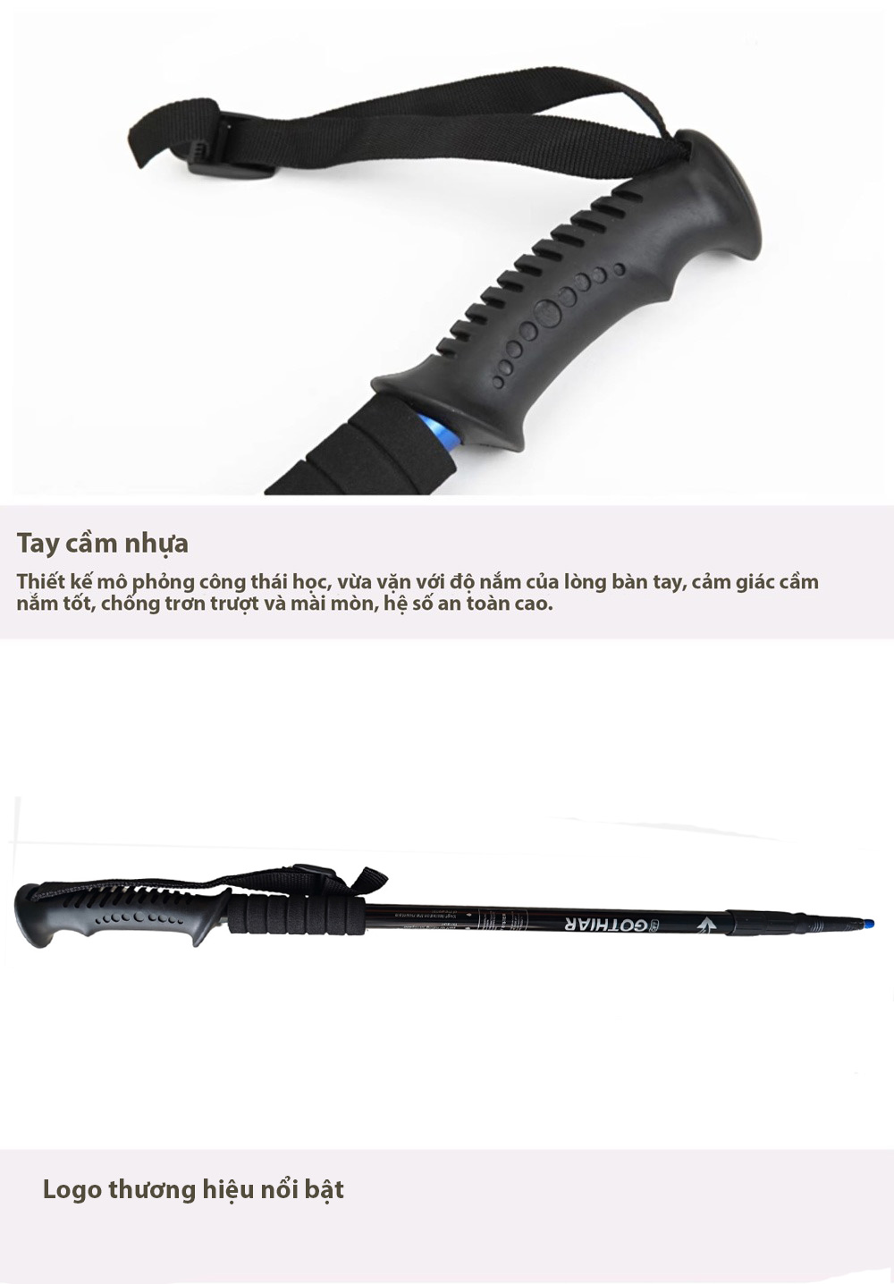 Gậy leo núi chống sốc Gothiar Anti Shock Trekking Pole GT250002-103