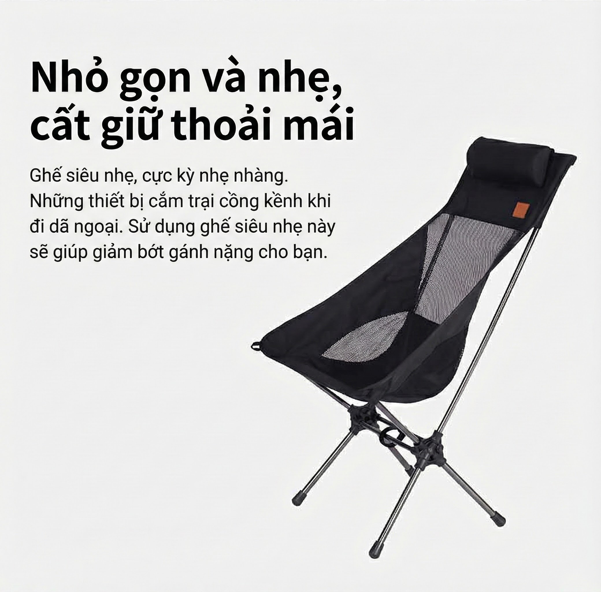 Ghế gấp dã ngoại có tựa đầu Forest Cube Ultra-light Camping Chair P00000MJ