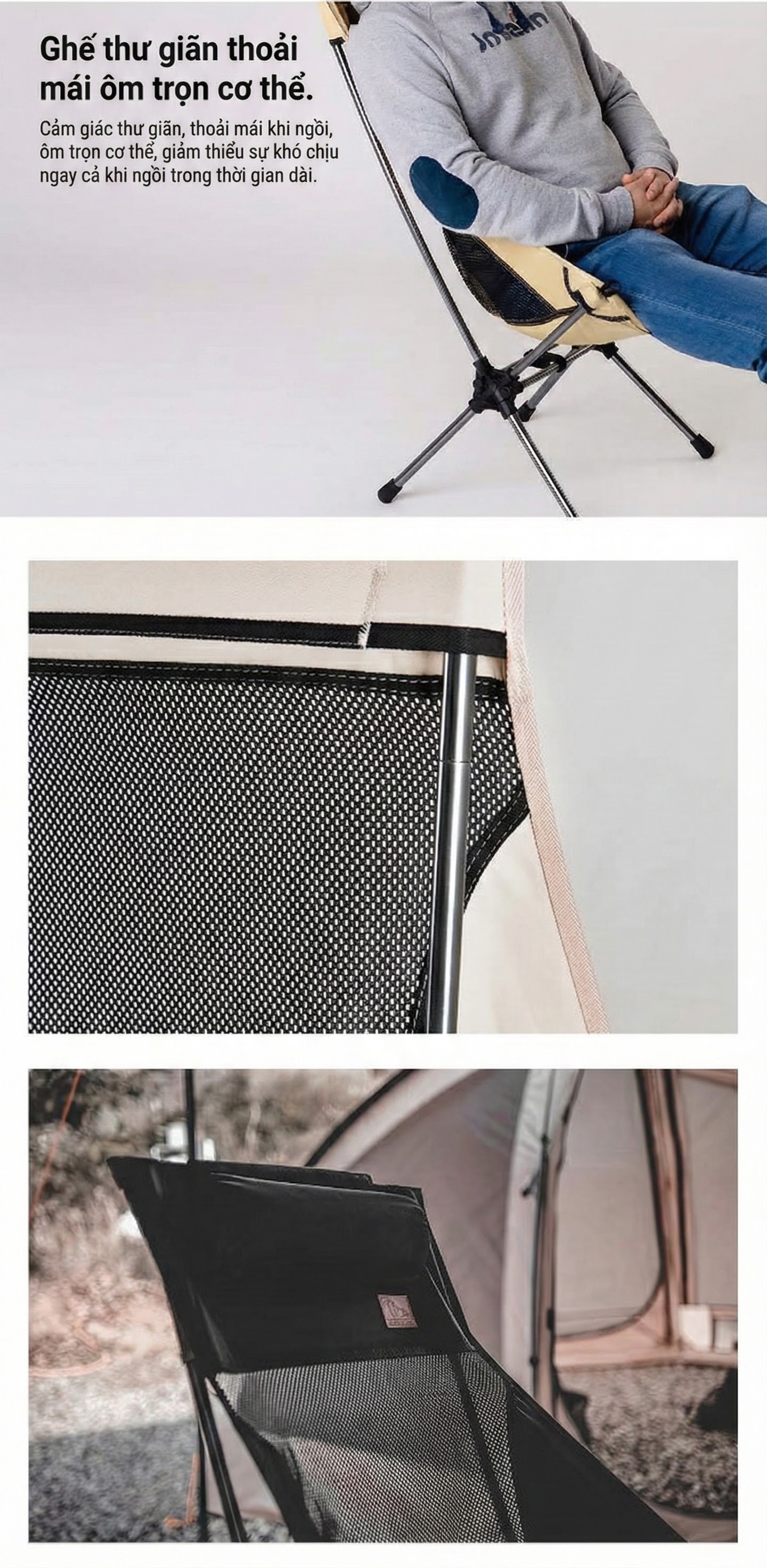 Ghế gấp dã ngoại có tựa đầu Forest Cube Ultra-light Camping Chair P00000MJ