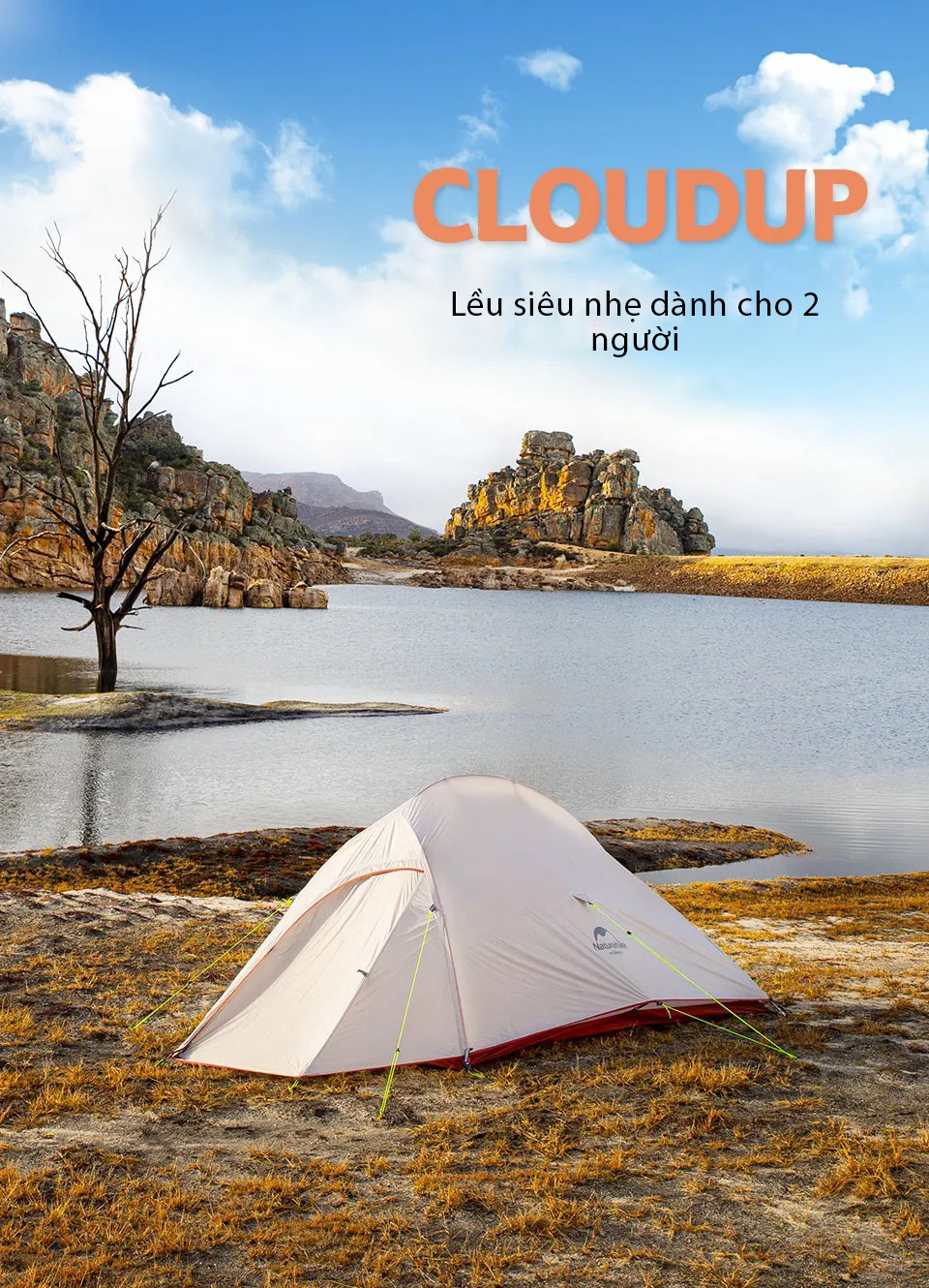 Lều cắm trại 2 người Naturehike Ultralight Cloud Up Series NH17T001-T