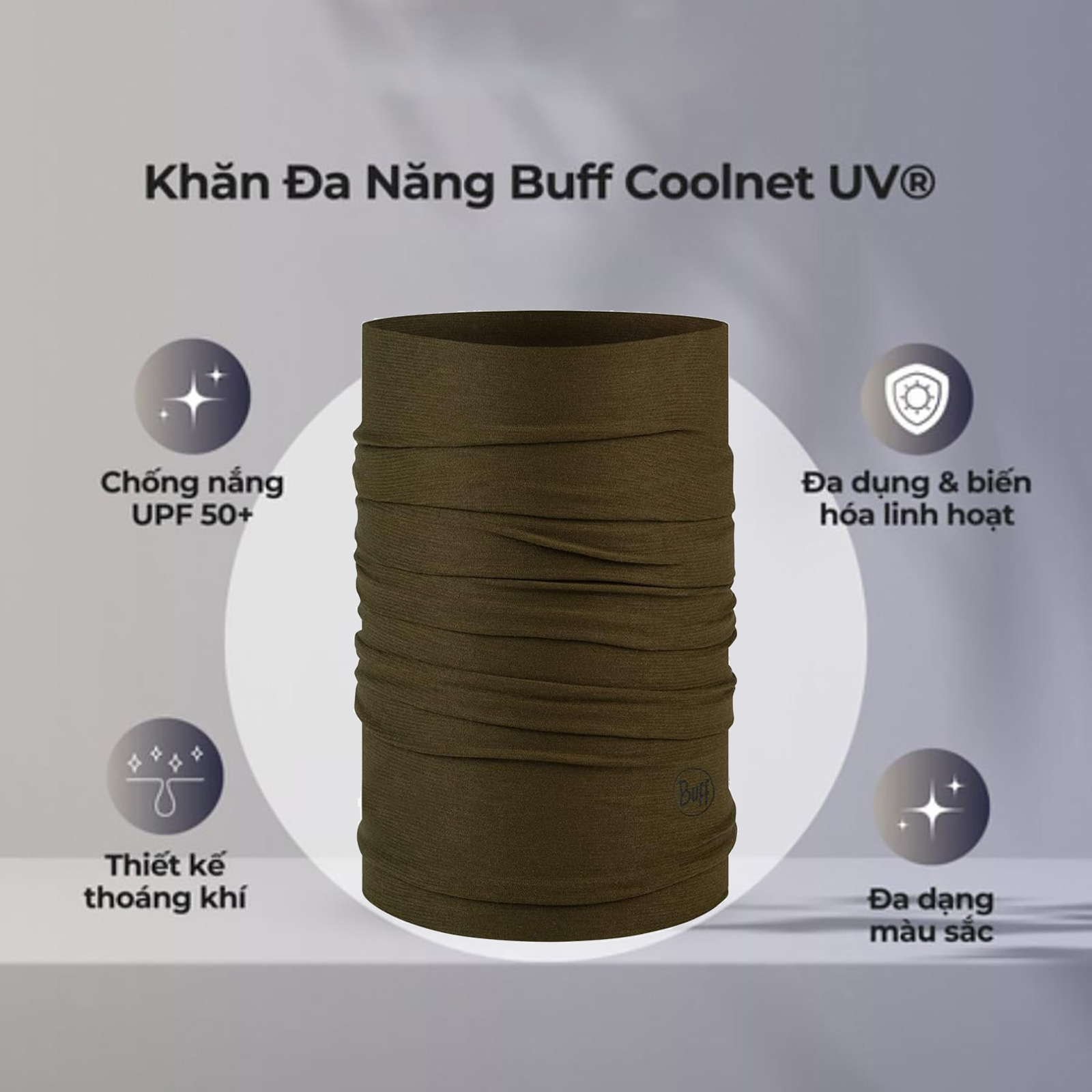 Khăn đa năng Buff Coolnet UV+ Solid Military