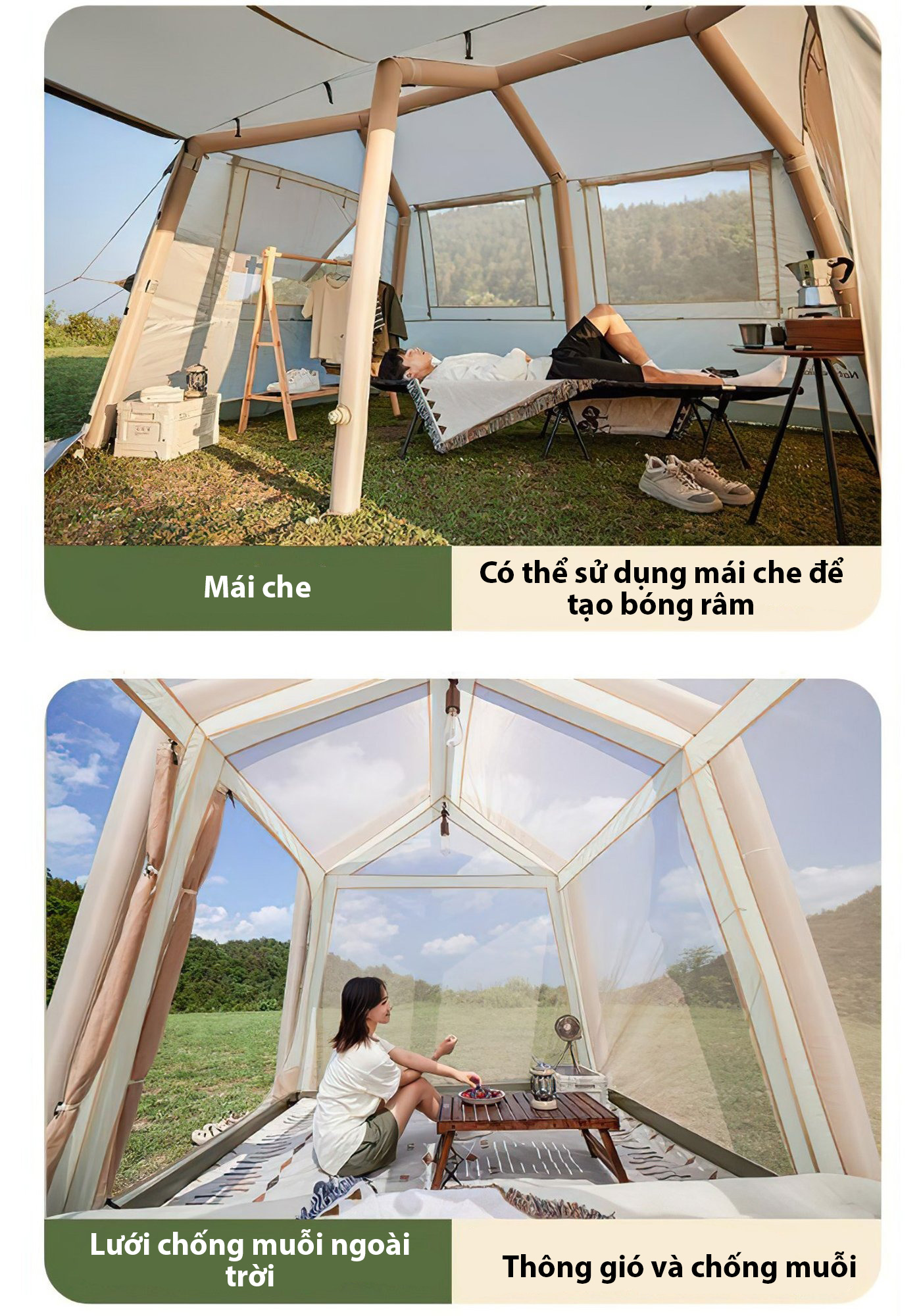 Lều khung bơm hơi Naturehike Inflatable Tent Glamping Village 8.5 CNK2300ZP019