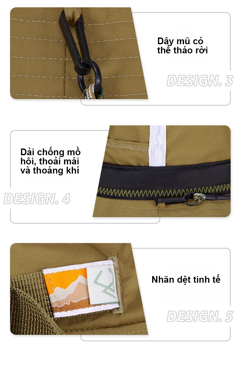 Mũ rộng vành mau khô Naturehike Quick Dry Wide Brim Hat NH22MZ001