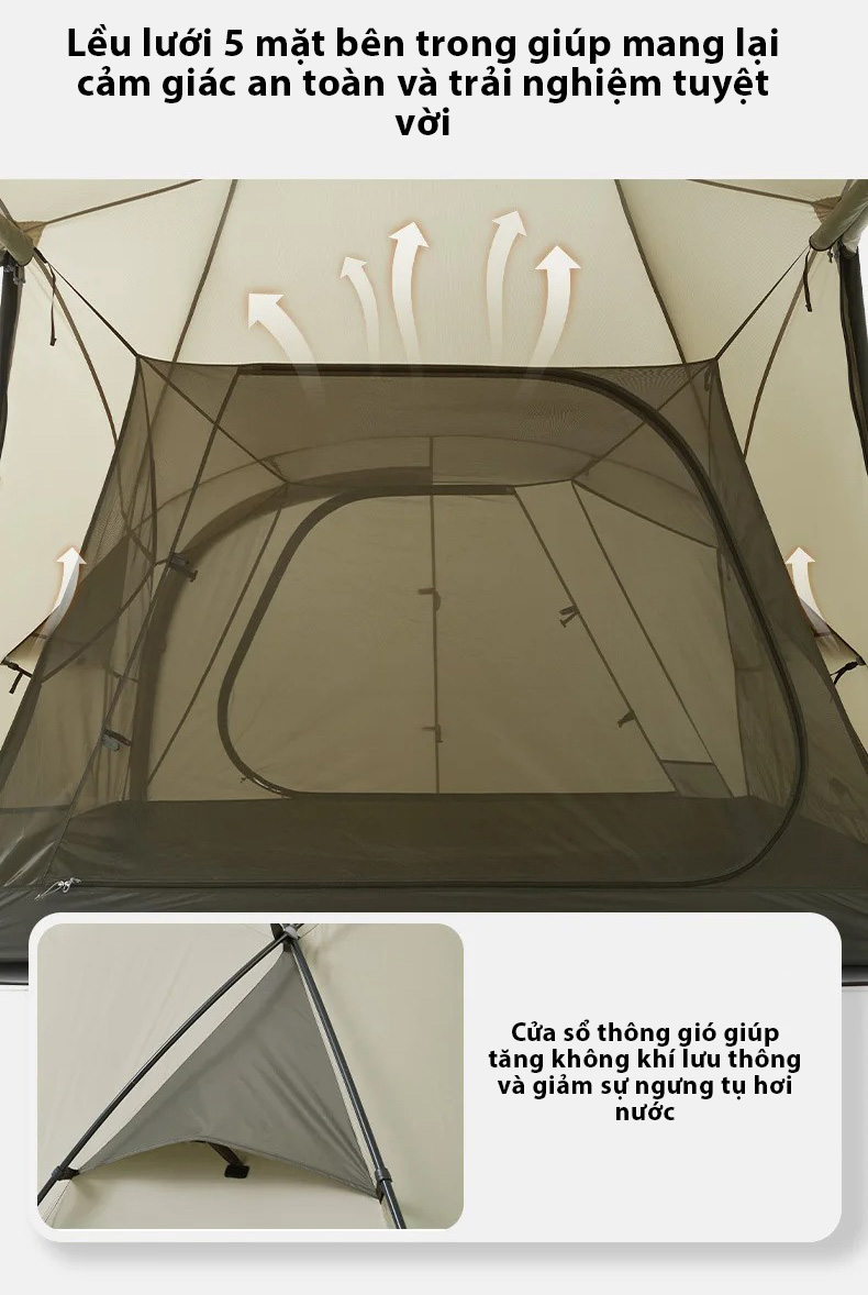 Lều cắm trại 3 phòng Naturehike Ultralight Two Bedroom One Room Tent CNK2300ZP030