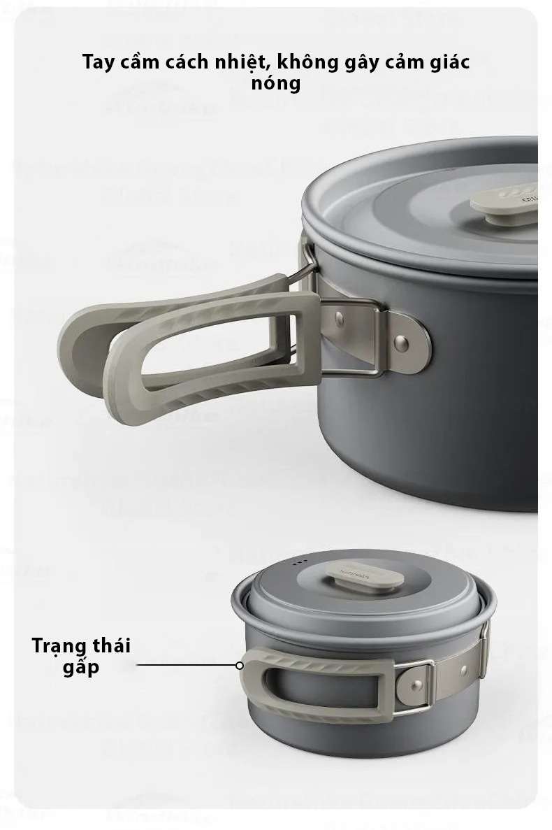 Bộ nồi dã ngoại Naturehike Aluminum Camping Pot CNK2450CF010