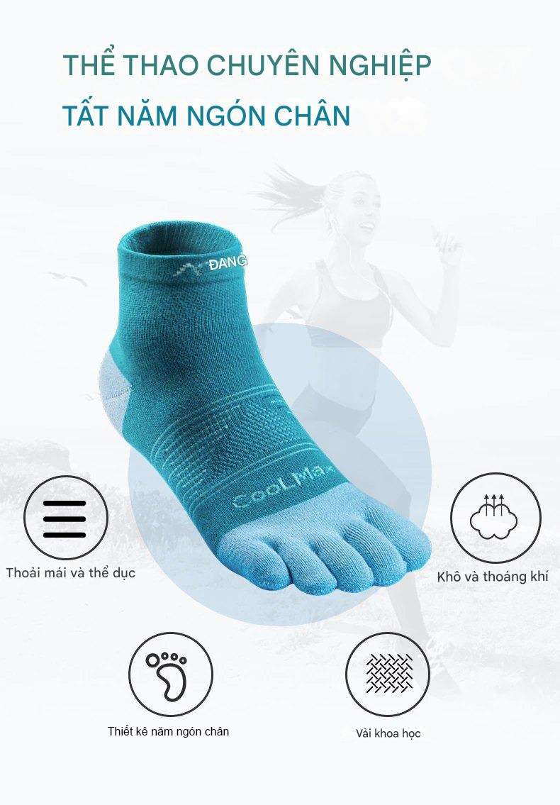 Tất chạy bộ xỏ ngón cổ lửng Aonijie Toe Socks E4806S