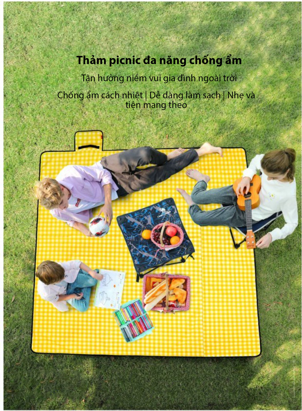 Thảm dã ngoại Camel Thickened Oxford Cloth Picnic Mat A1W3HR102
