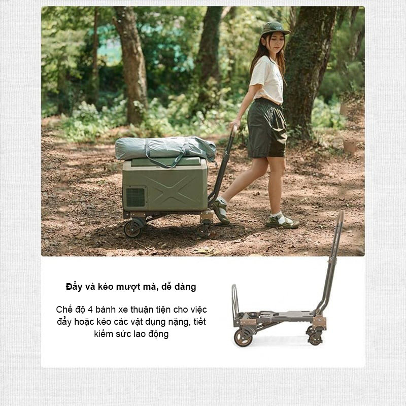 Xe kéo dã ngoại gấp gọn Naturehike Foldable Camping Cart CNH22JU024