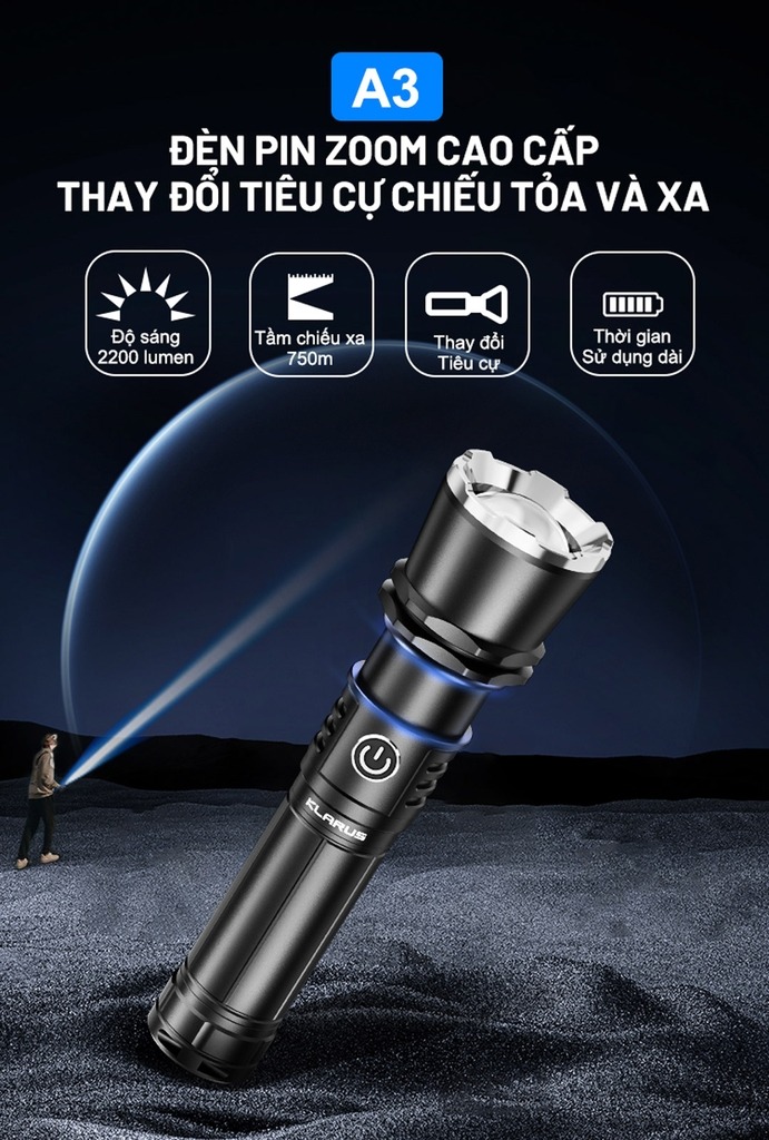 Đèn pin cầm tay Klarus Flashlight A3