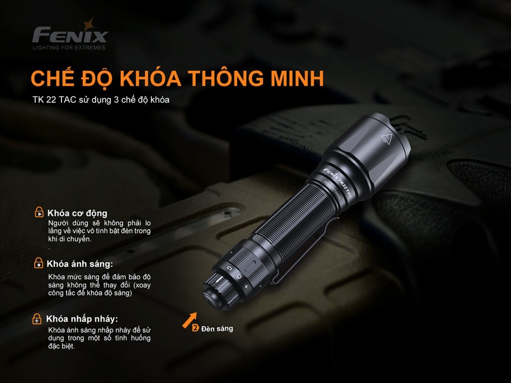 Đèn pin cầm tay Fenix Flashlight TK22 TAC