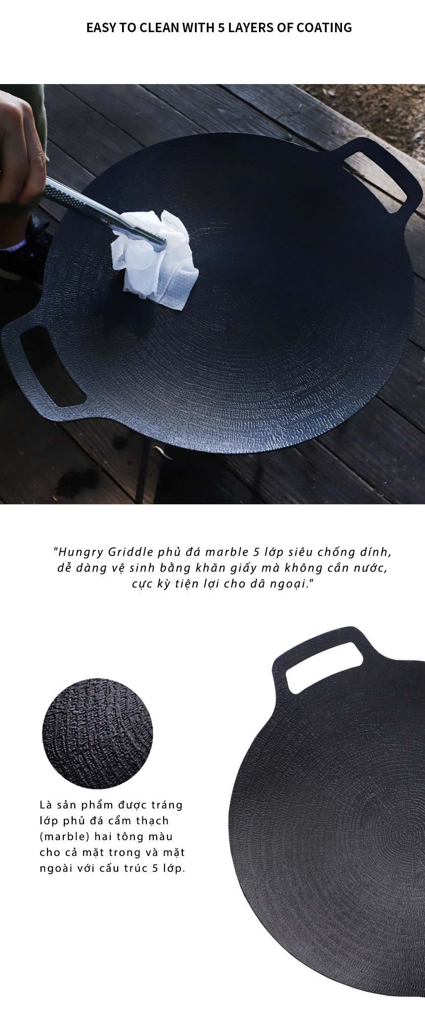 Chảo gang dã ngoại sâu lòng Forest Cube Hung Griddle Deep large P00000LK