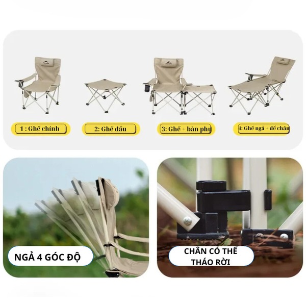 Ghế cắm trại đa năng Naturehike Multifunctional Camping Chair CNK2350JJ011