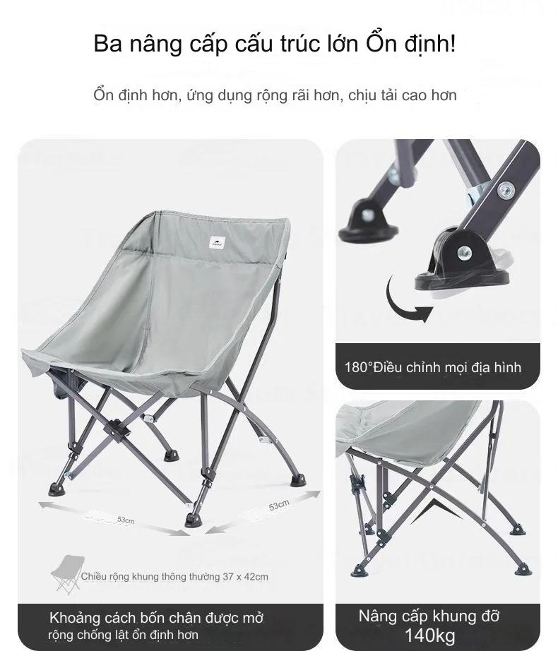 Ghế gấp dã ngoại Naturehike Folding Moon Chair CNK23JU0001