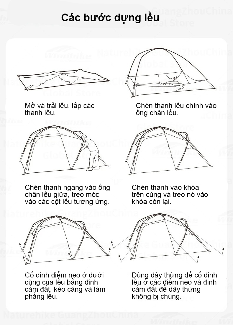 Lều 2 phòng siêu nhẹ Naturehike Ultralight 2 Room Tent CNK2450WS029