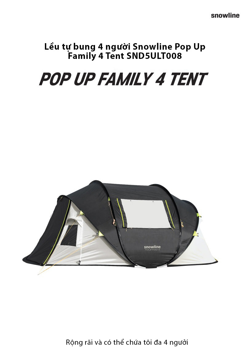 Lều tự bung 4 người Snowline Pop Up Family 4 Tent SND5ULT008