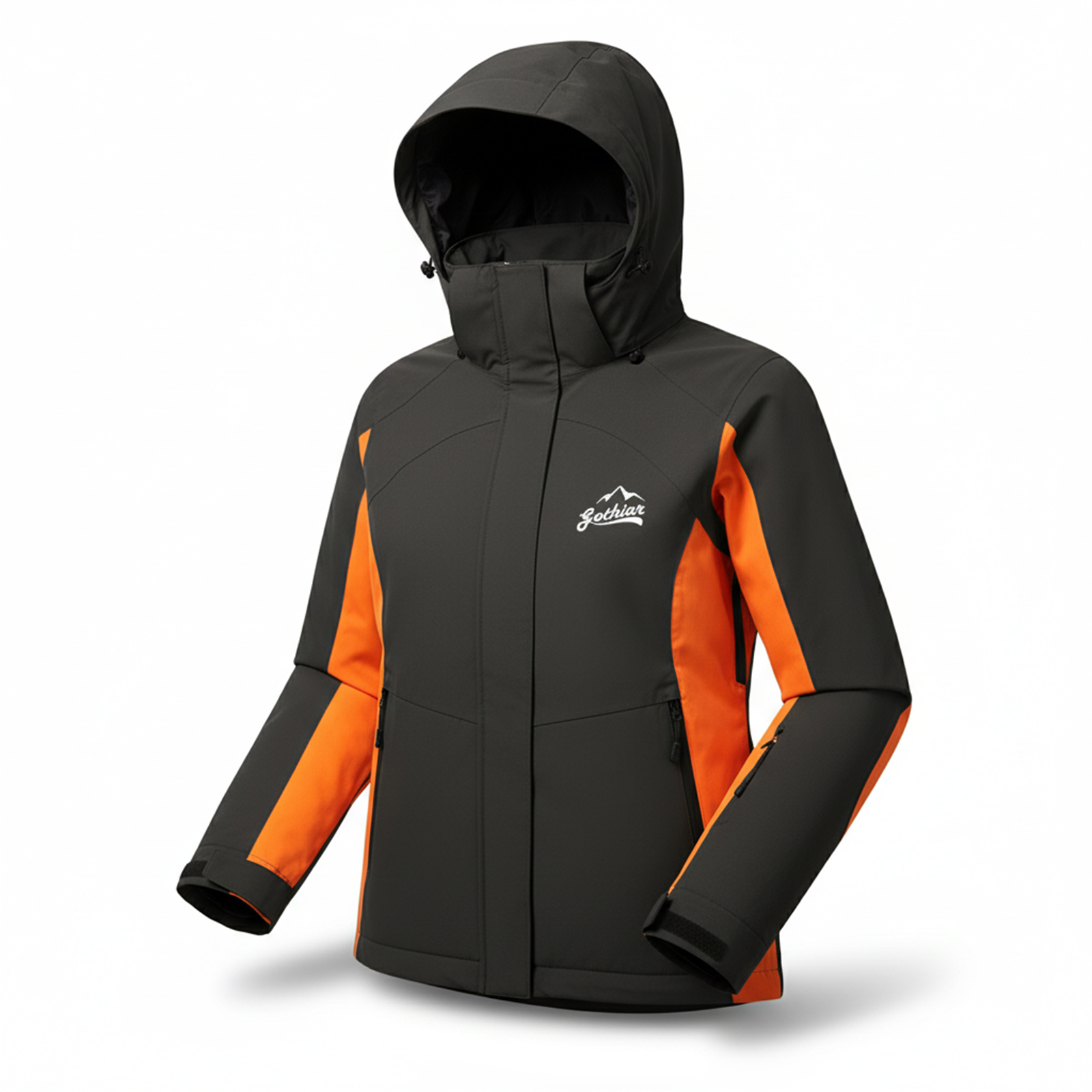 Áo khoác gió dã ngoại Gothiar Windshell Jacket 2 Lớp Đen Khói - Cam