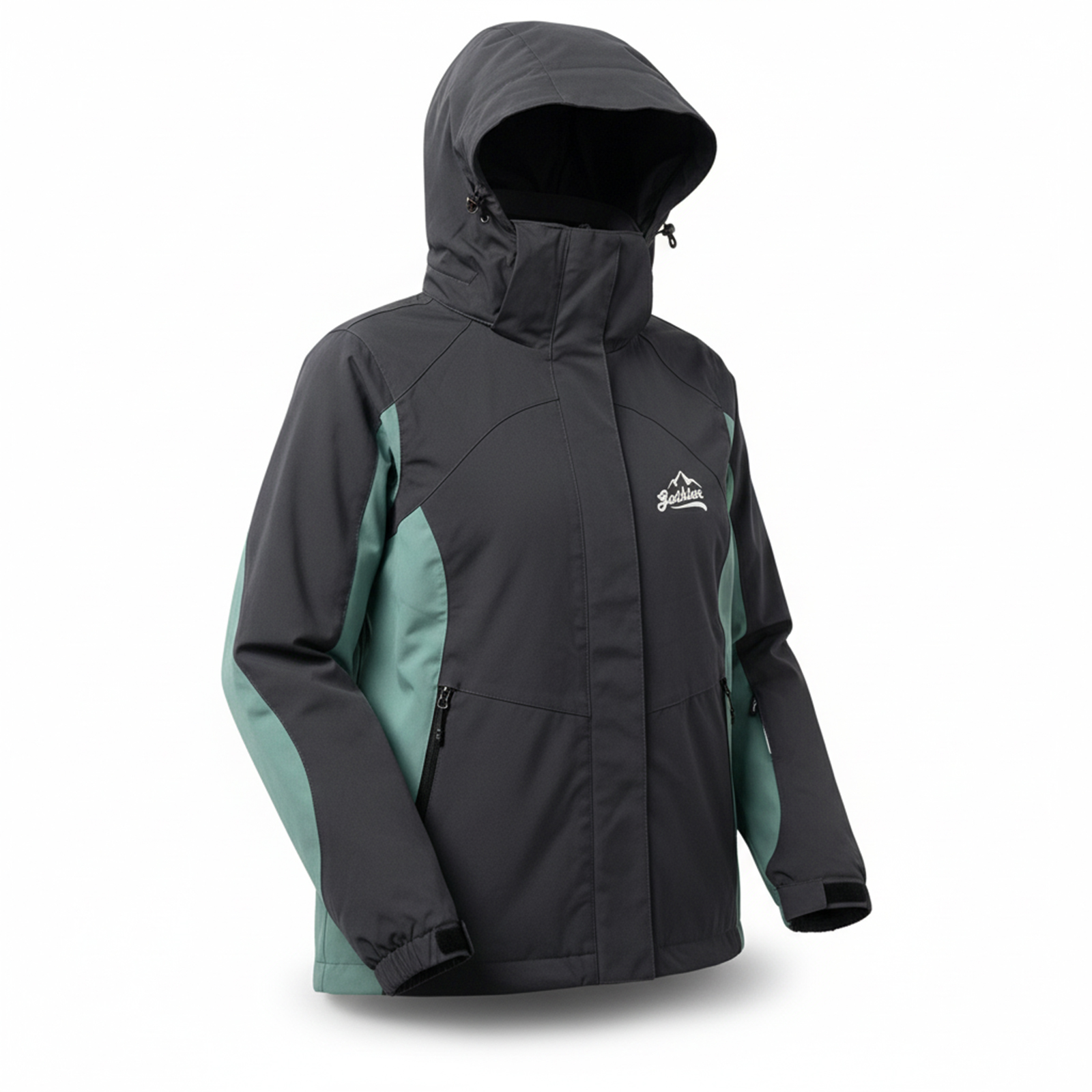 Áo khoác gió dã ngoại Gothiar Windshell Jacket 2 Lớp Đen Khói - Xanh mint