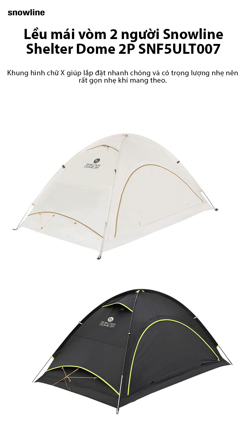 Lều mái vòm 2 người Snowline Shelter Dome 2P SNF5ULT007