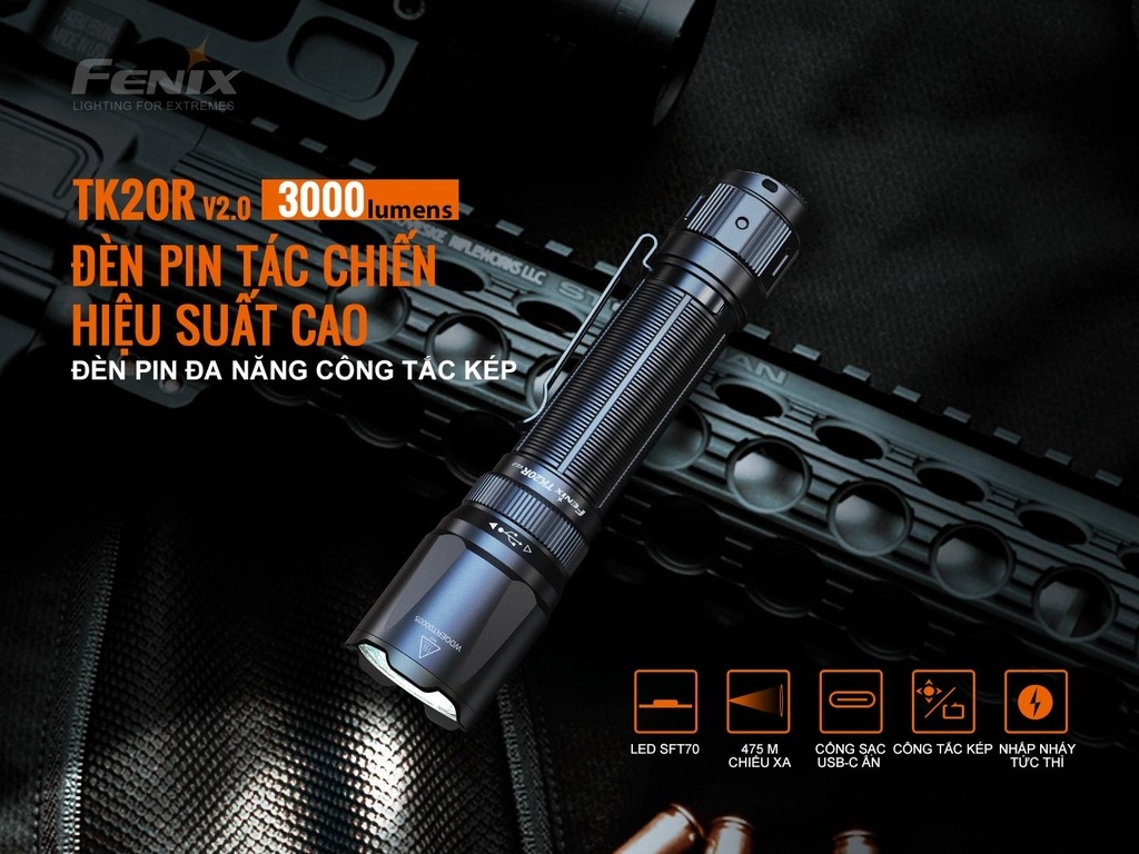 Đèn pin cầm tay Fenix Flashlight TK20R V2.0