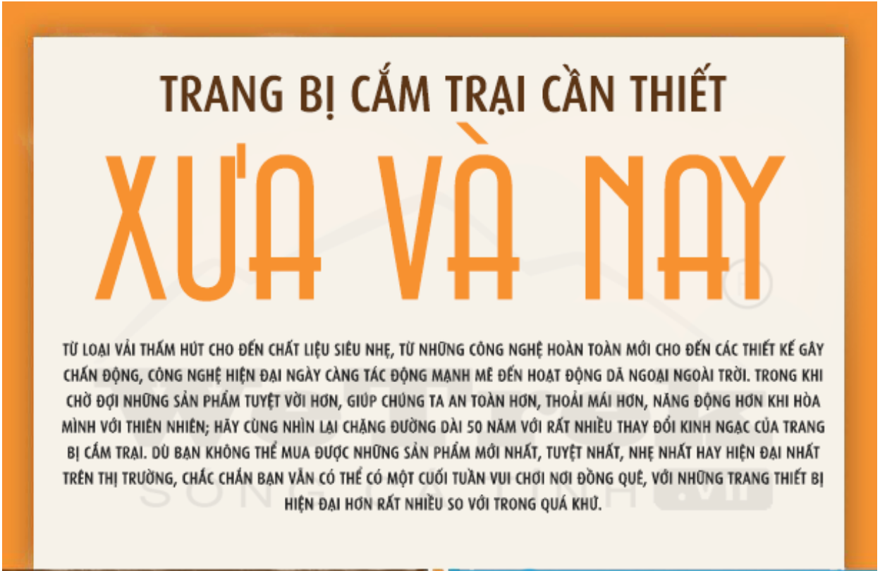 [Infographic] Trang bị cắm trại cần thiết xưa và nay