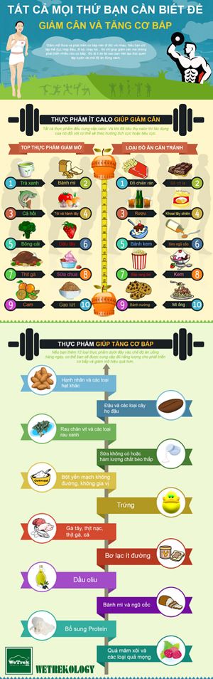 [Infographic] Những điều cần biết về giảm cân và phát triển cơ bắp