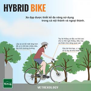 [Infographic] Tìm hiểu các loại xe đạp - Hybrid Bike