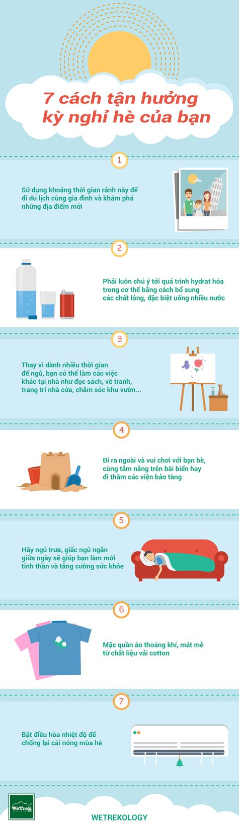 [Infographic] 7 cách tận hưởng kỳ nghỉ hè của bạn