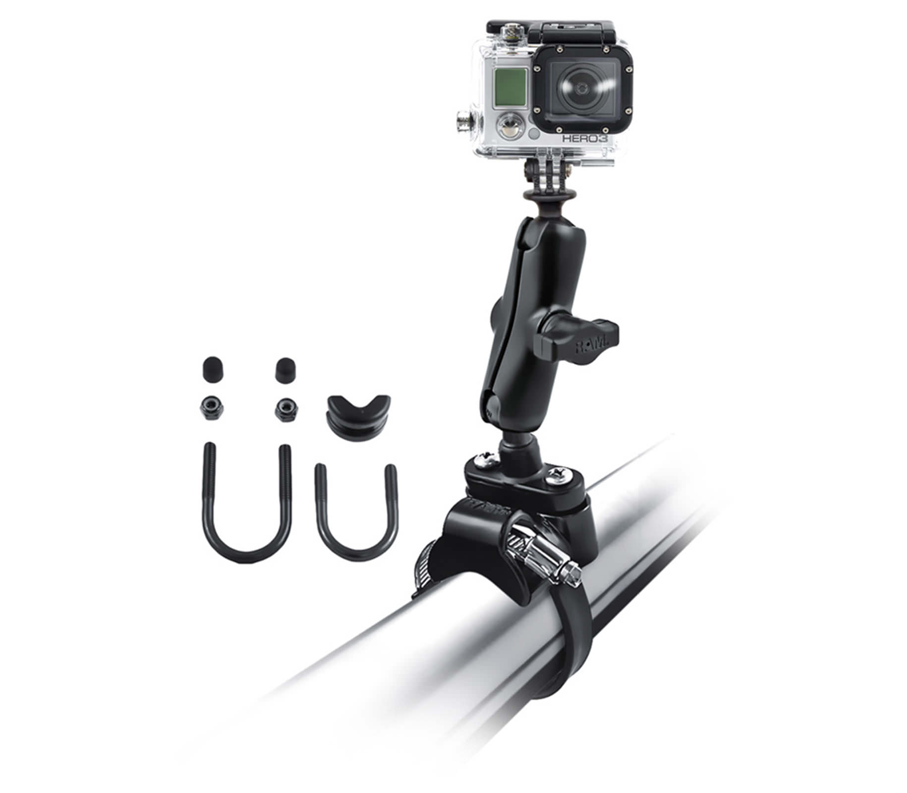 Giá gắn khung tròn máy quay GoPro RAM Strap Clamp Roll Bar Mount RAM-B-149Z-2-GOP1 - 7198