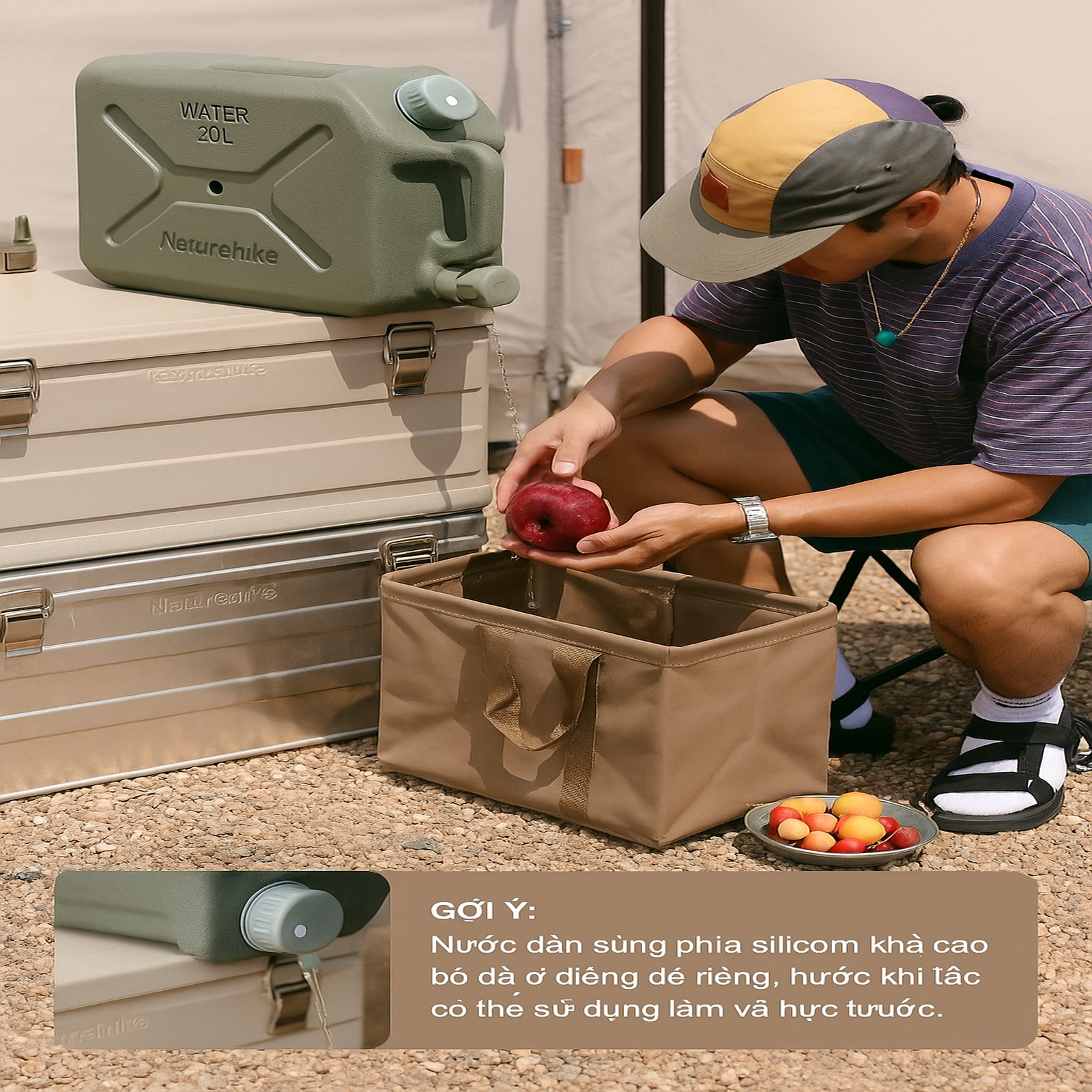 Can đựng nước cắm trại dã ngoại Naturehike CNH22CJ018