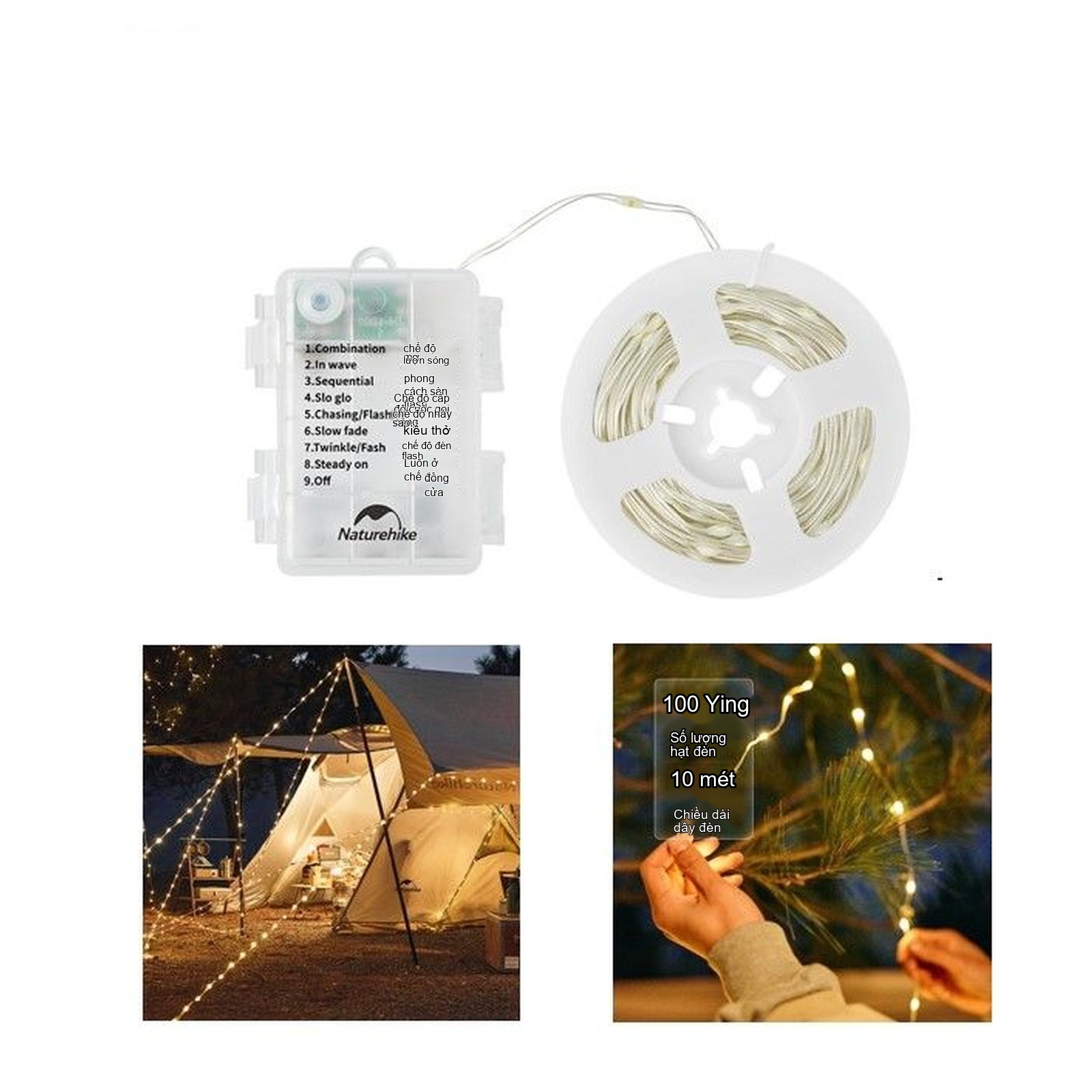 Đèn dây LED trang trí lều trại Naturehike LED String Lights CNH22DQ019