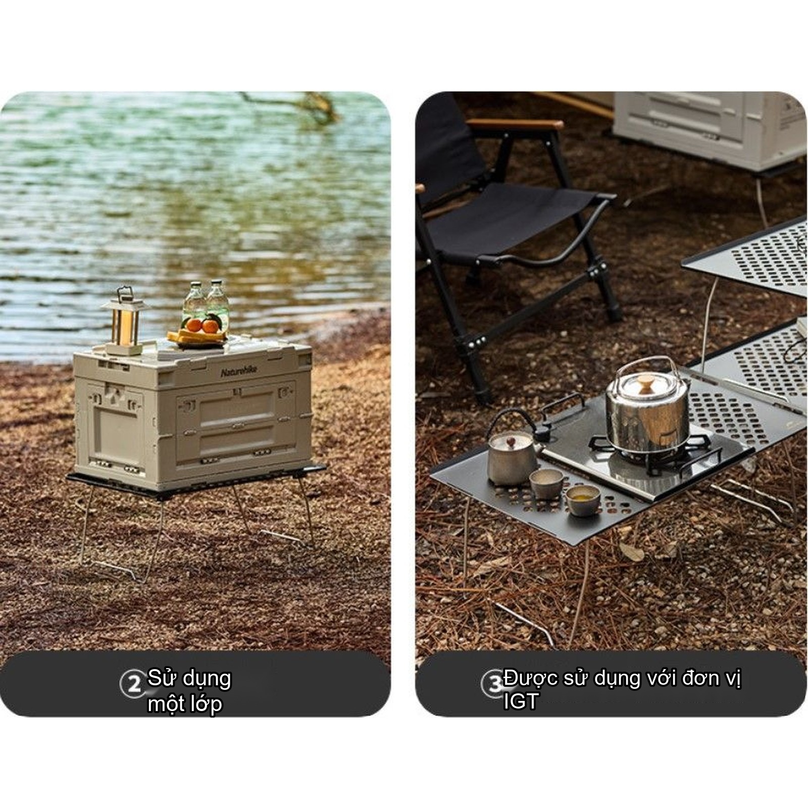 Kệ inox gấp gọn Naturehike Folding Stainless Steel Rack CNH22JU003