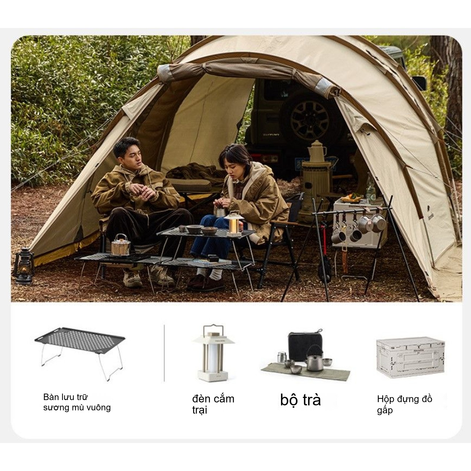 Kệ inox gấp gọn Naturehike Folding Stainless Steel Rack CNH22JU003