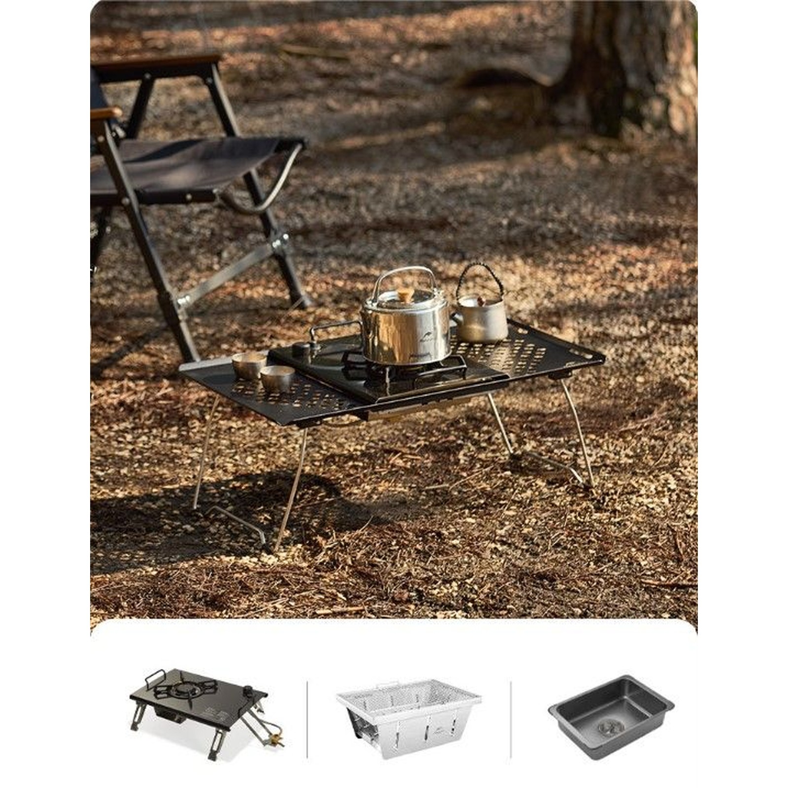 Kệ inox gấp gọn Naturehike Folding Stainless Steel Rack CNH22JU003